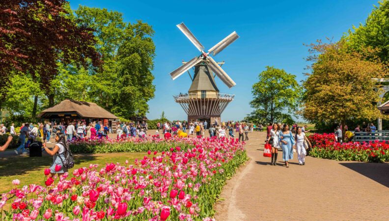 Keukenhof an einem geschäftigen Tag