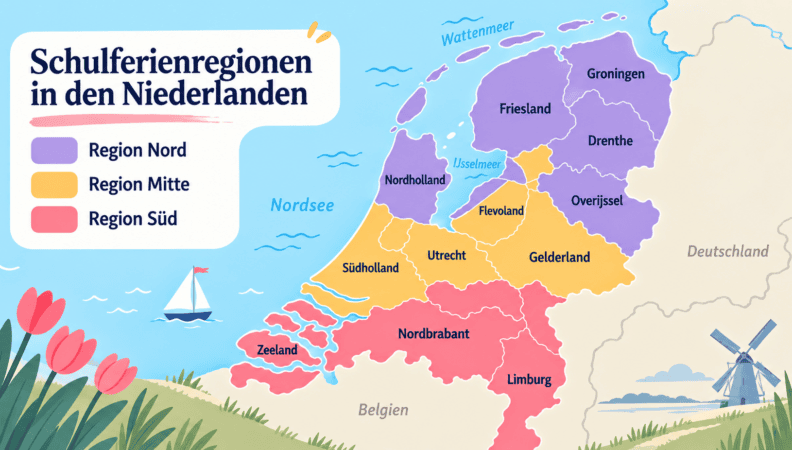 Schulferienregionen in den Niederlanden